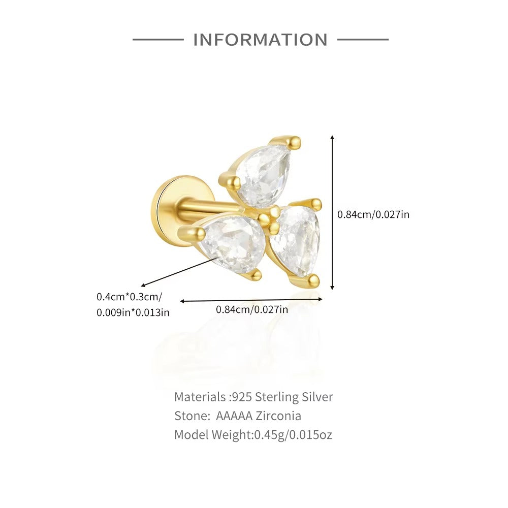 Mirae Crystal	Screw Back Studs Earrings