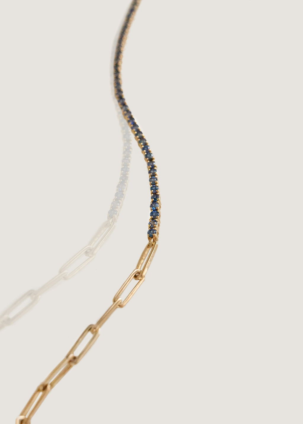 Cassia Blue Sapphire Crystal Tennis Chain Bracelet | Waterproof 18k Gold