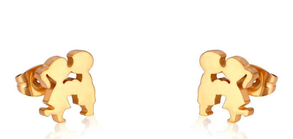 Annie Kissing Studs | Waterproof 18k Gold & Silver