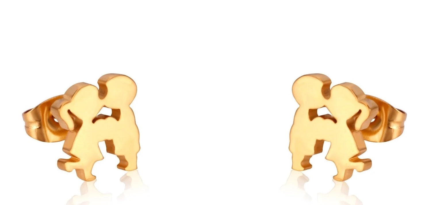 Annie Kissing Studs | Waterproof 18k Gold & Silver