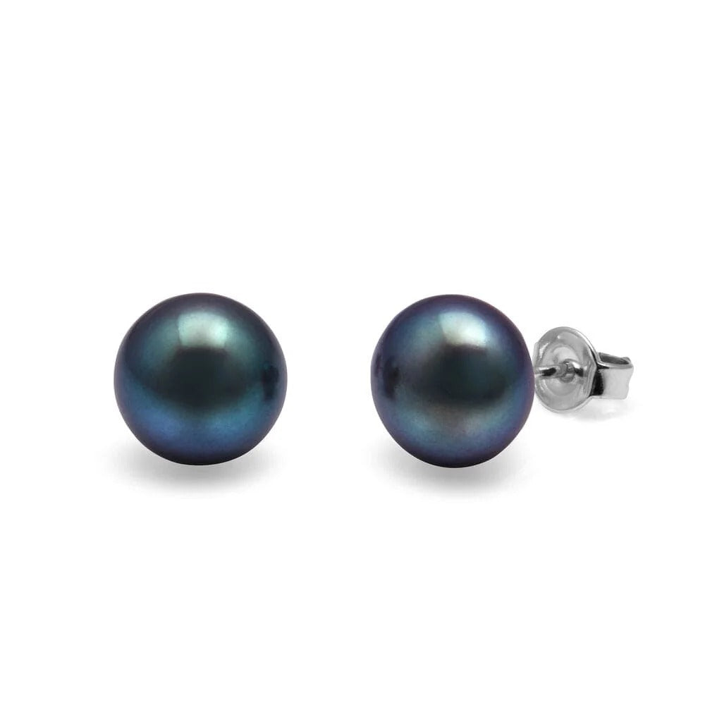 Kirkland	925 Sterling Silver AAA Freshwater 8.5-9mm Peacock / Black Pearl Studs