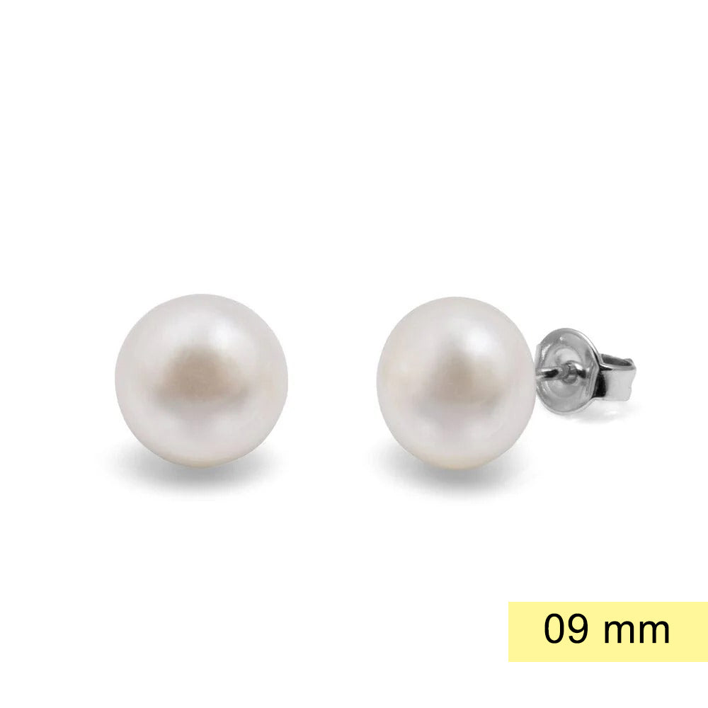 Maitland	925 Sterling Silver AAA Freshwater 9mm Pearl Studs