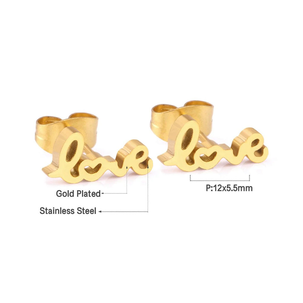 Annabelle Love Studs | Waterproof 18k Gold & Silver