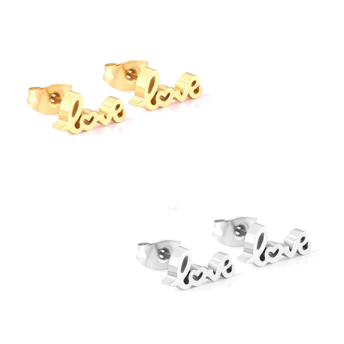 Annabelle Love Studs | Waterproof 18k Gold & Silver