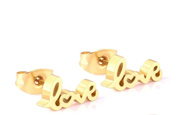 Annabelle Love Studs | Waterproof 18k Gold & Silver