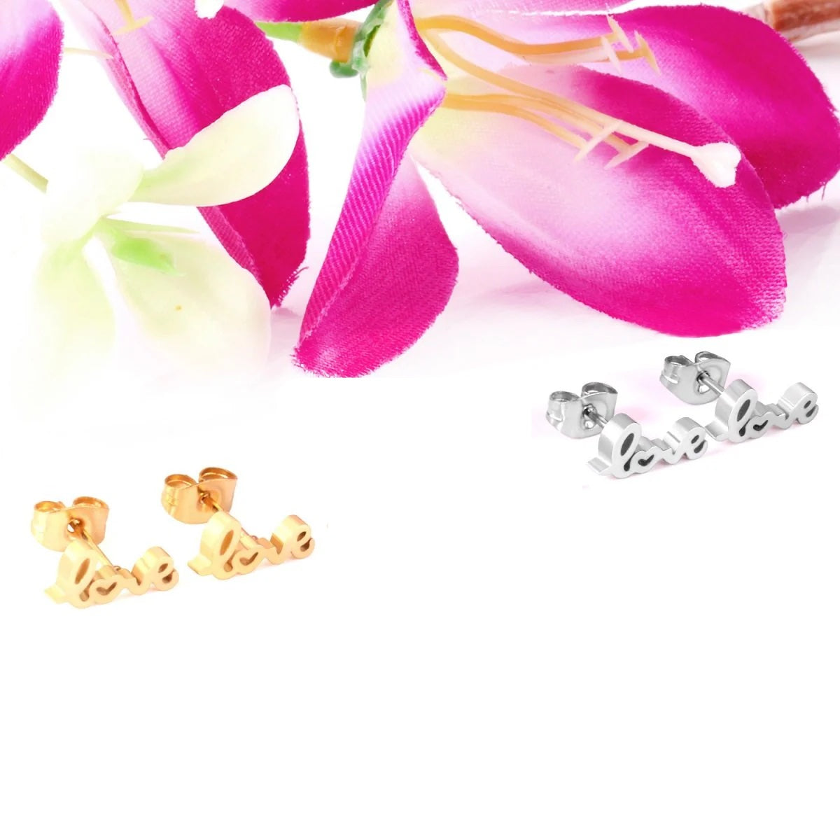 Annabelle Love Studs | Waterproof 18k Gold & Silver
