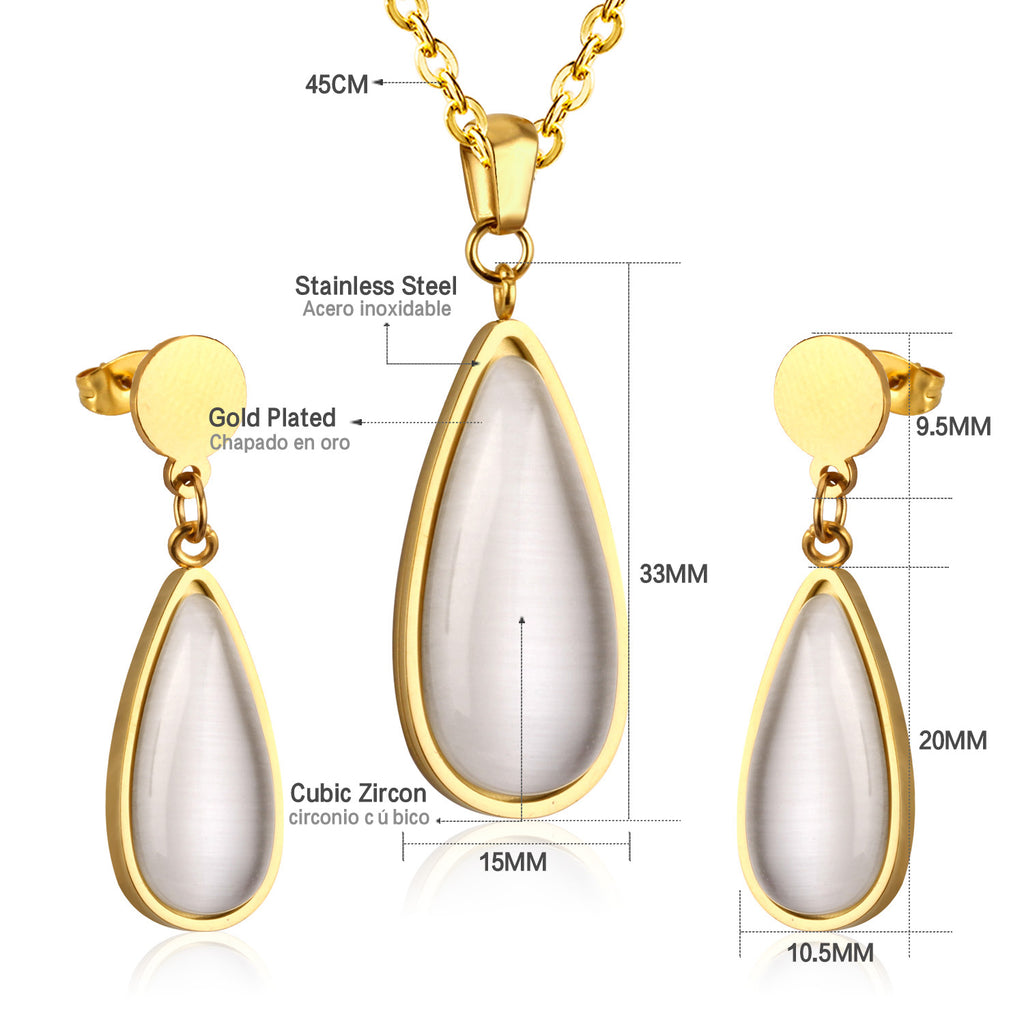 Beatrice White Enamel Teardrop Set | Buy Set or Individual