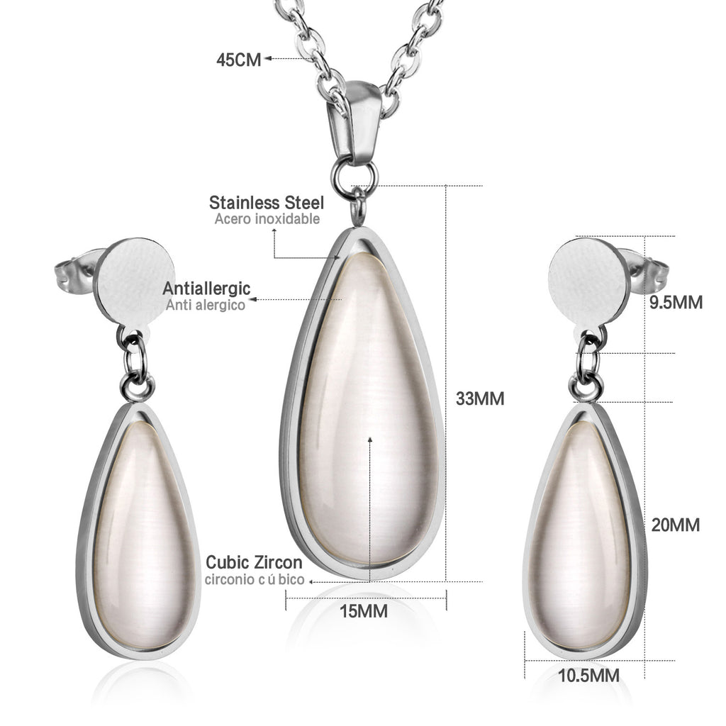 Beatrice White Enamel Teardrop Set | Buy Set or Individual