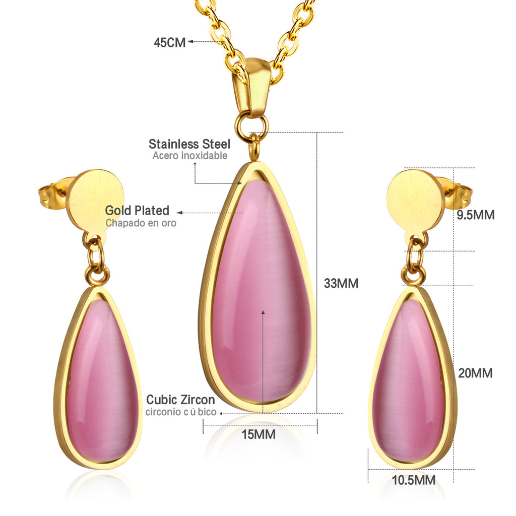 Beatrice Pink  Enamel Teardrop Set | Buy Set or Individual