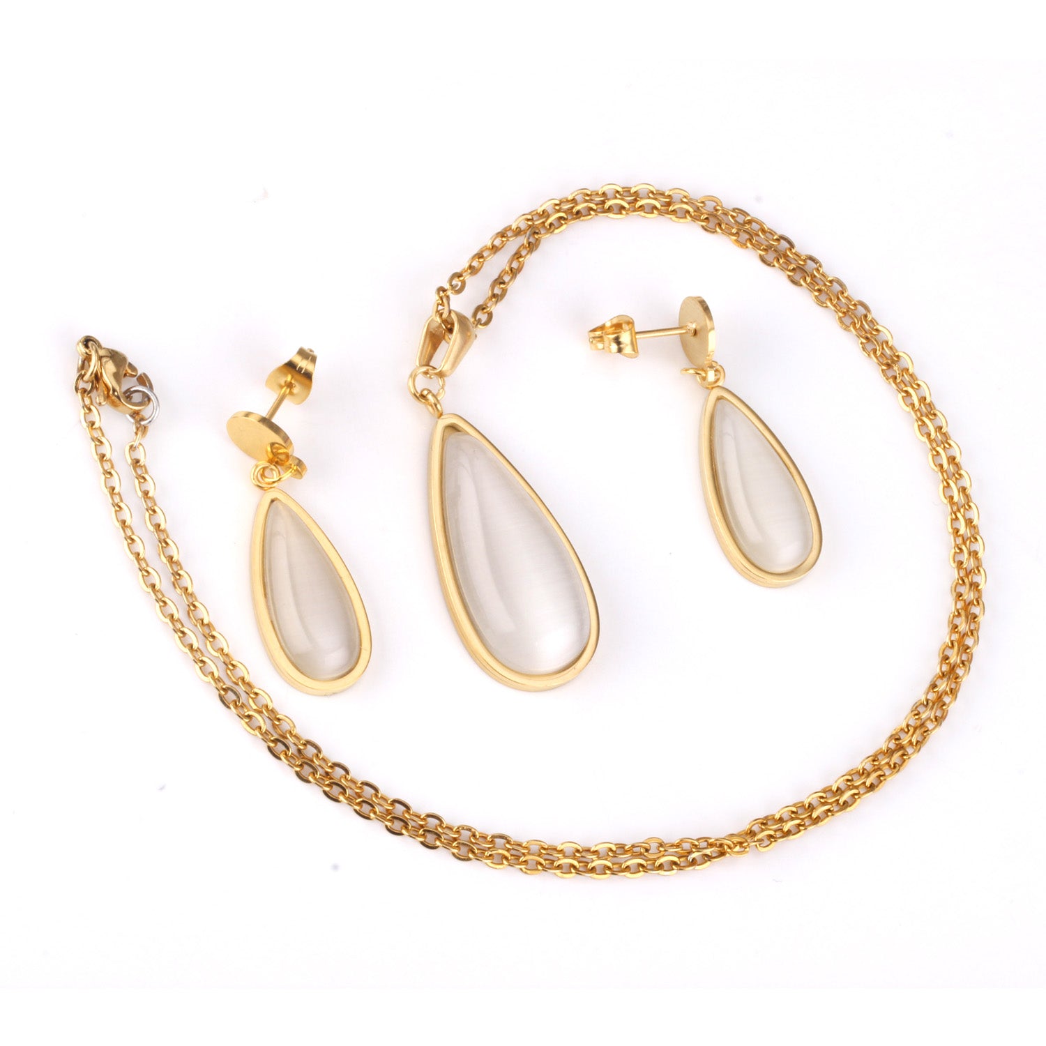 Beatrice White Enamel Teardrop Set | Buy Set or Individual