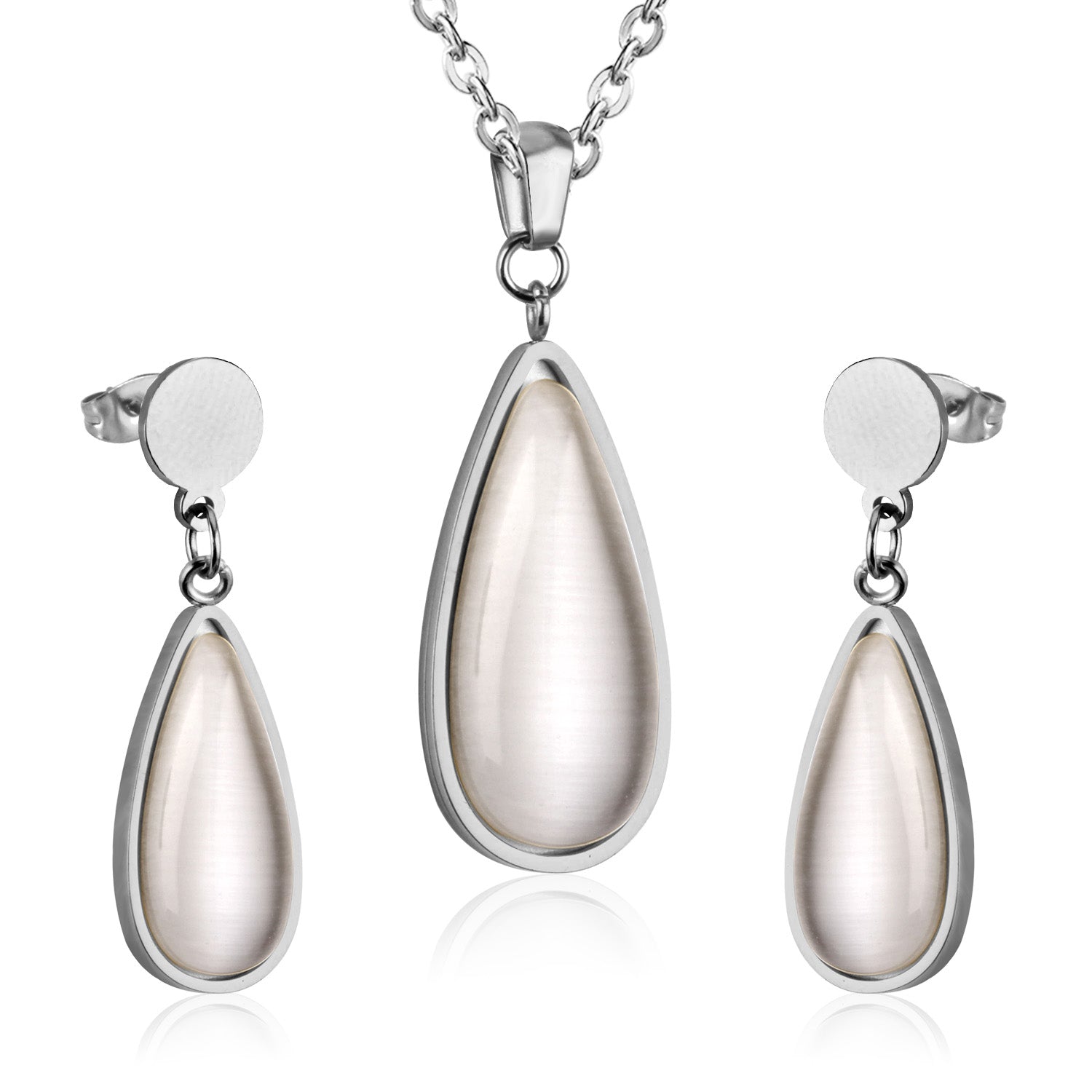 Beatrice White Enamel Teardrop Set | Buy Set or Individual