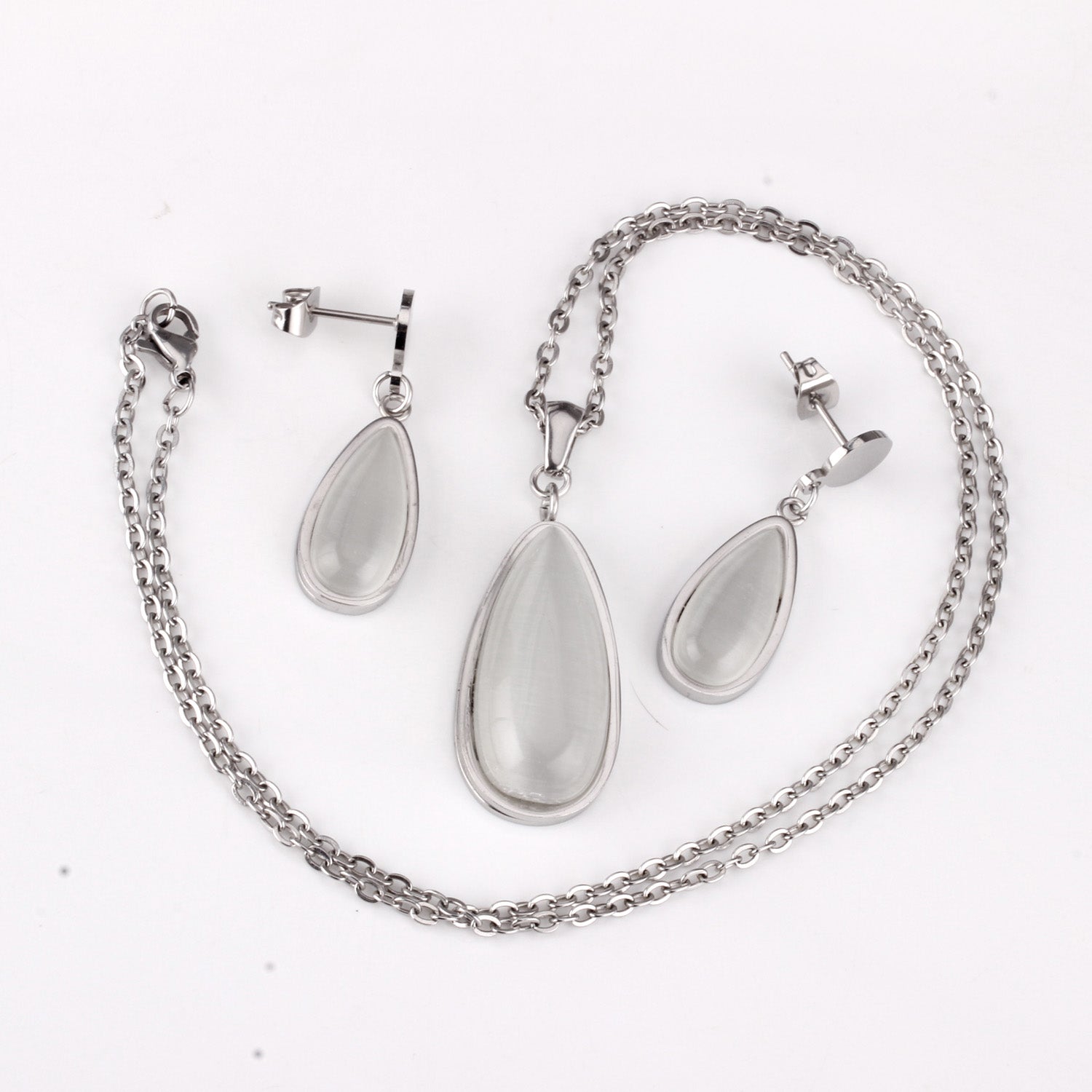 Beatrice White Enamel Teardrop Set | Buy Set or Individual