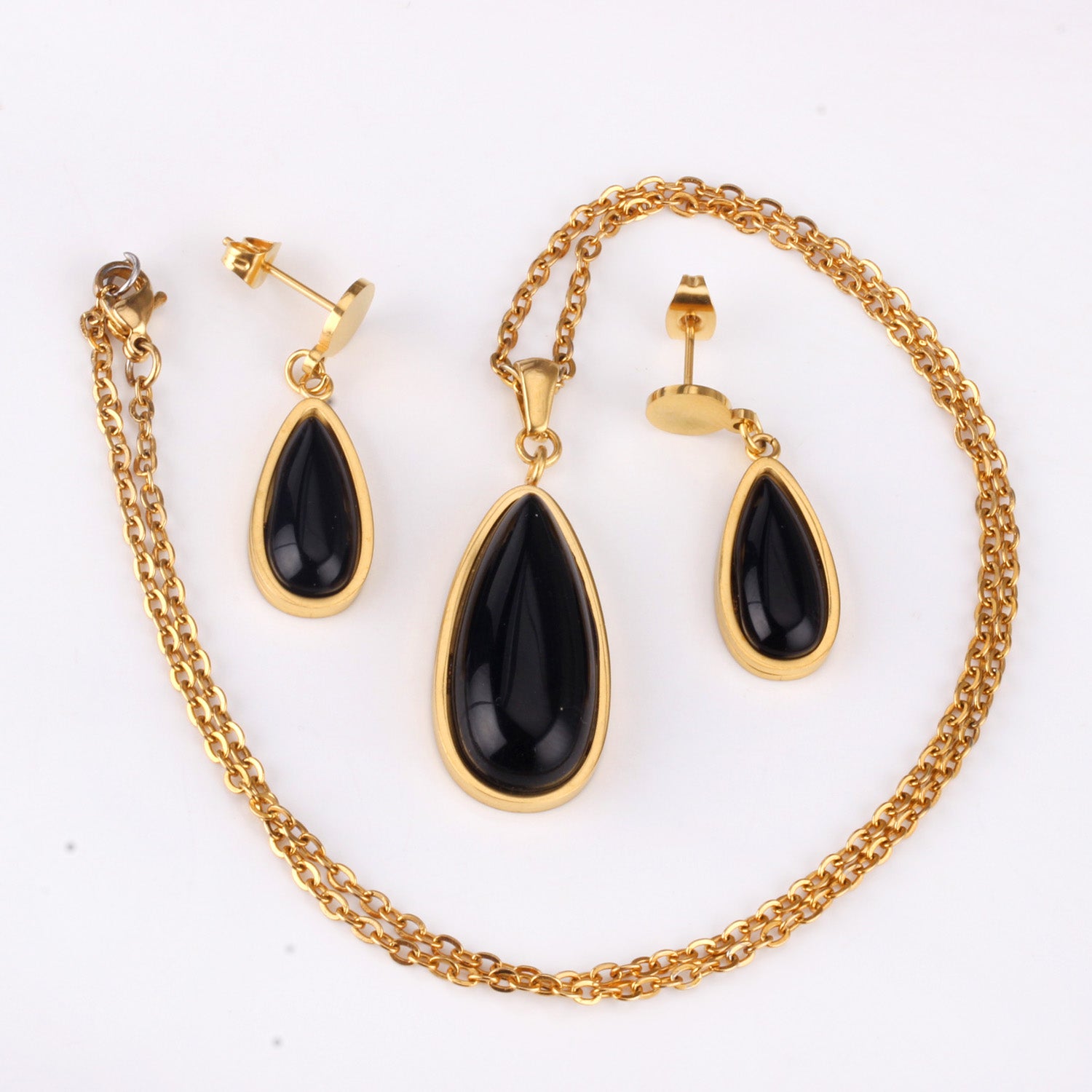 Beatrice Black  Enamel Teardrop Set | Buy Set or Individual
