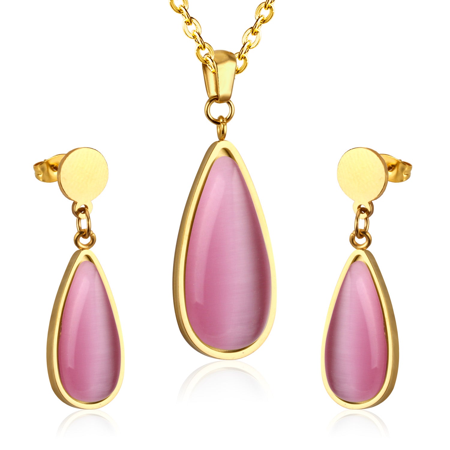 Beatrice Pink  Enamel Teardrop Set | Buy Set or Individual