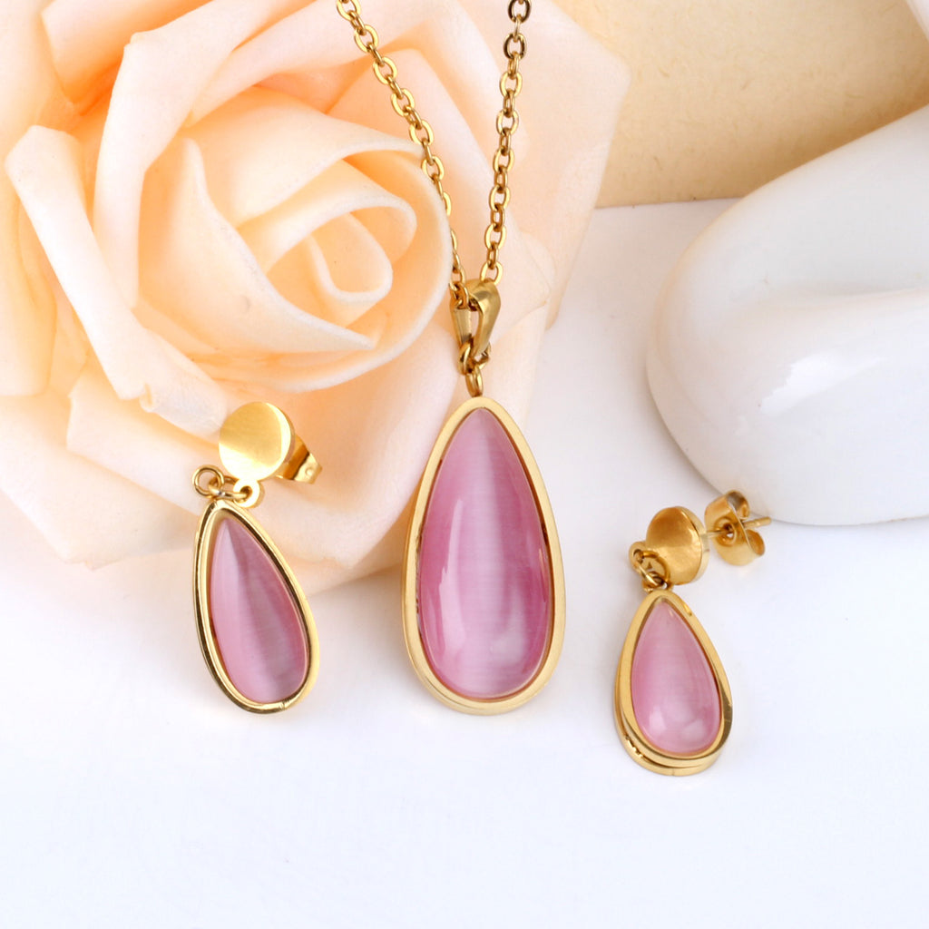 Beatrice Pink  Enamel Teardrop Set | Buy Set or Individual