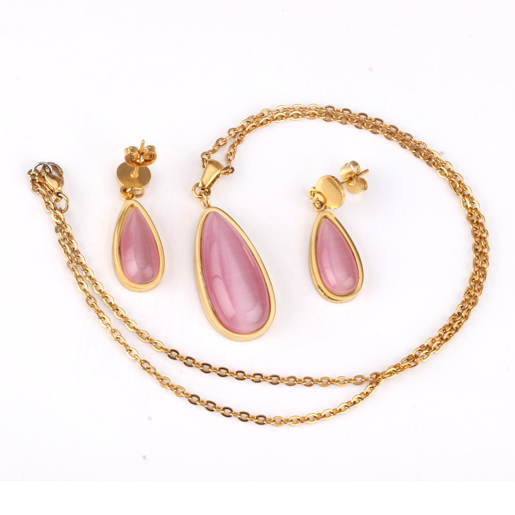 Beatrice Pink  Enamel Teardrop Set | Buy Set or Individual