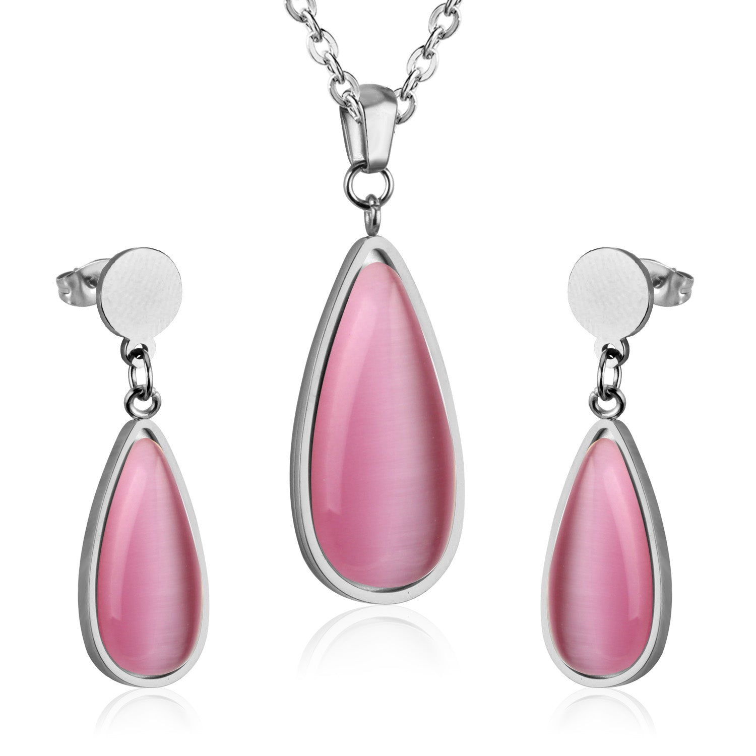 Beatrice Pink  Enamel Teardrop Set | Buy Set or Individual