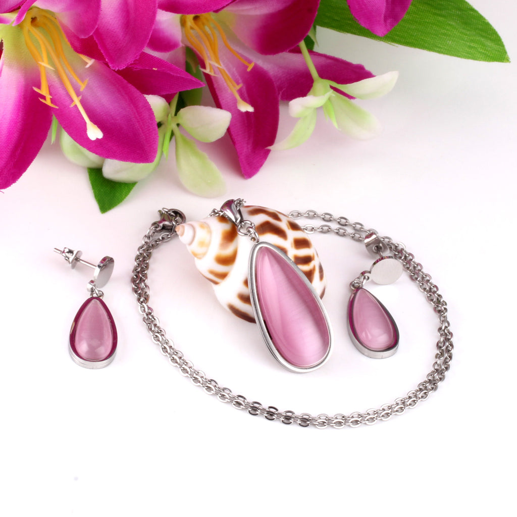Beatrice Pink  Enamel Teardrop Set | Buy Set or Individual