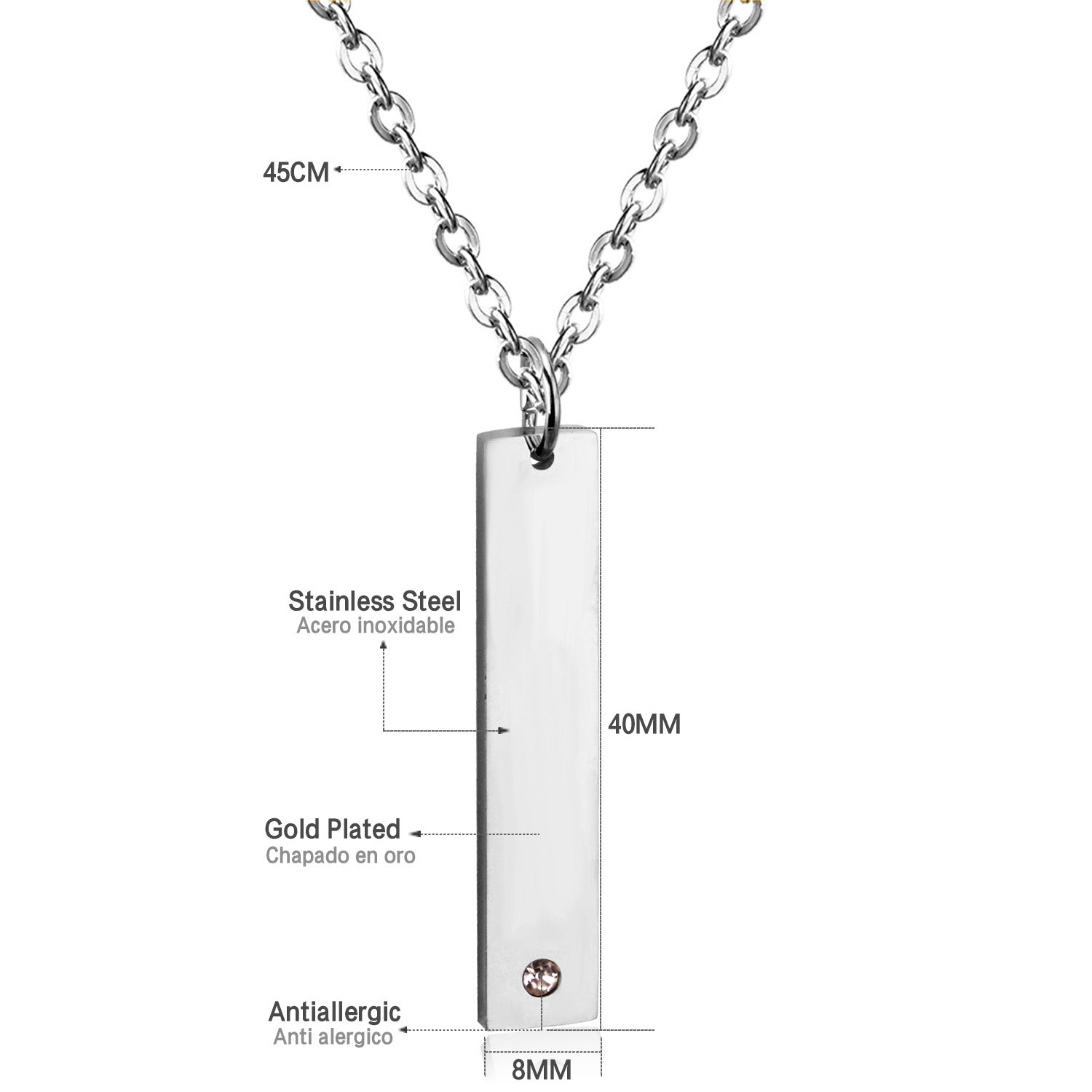 Adrian 45cm + 5cm Extension Necklace