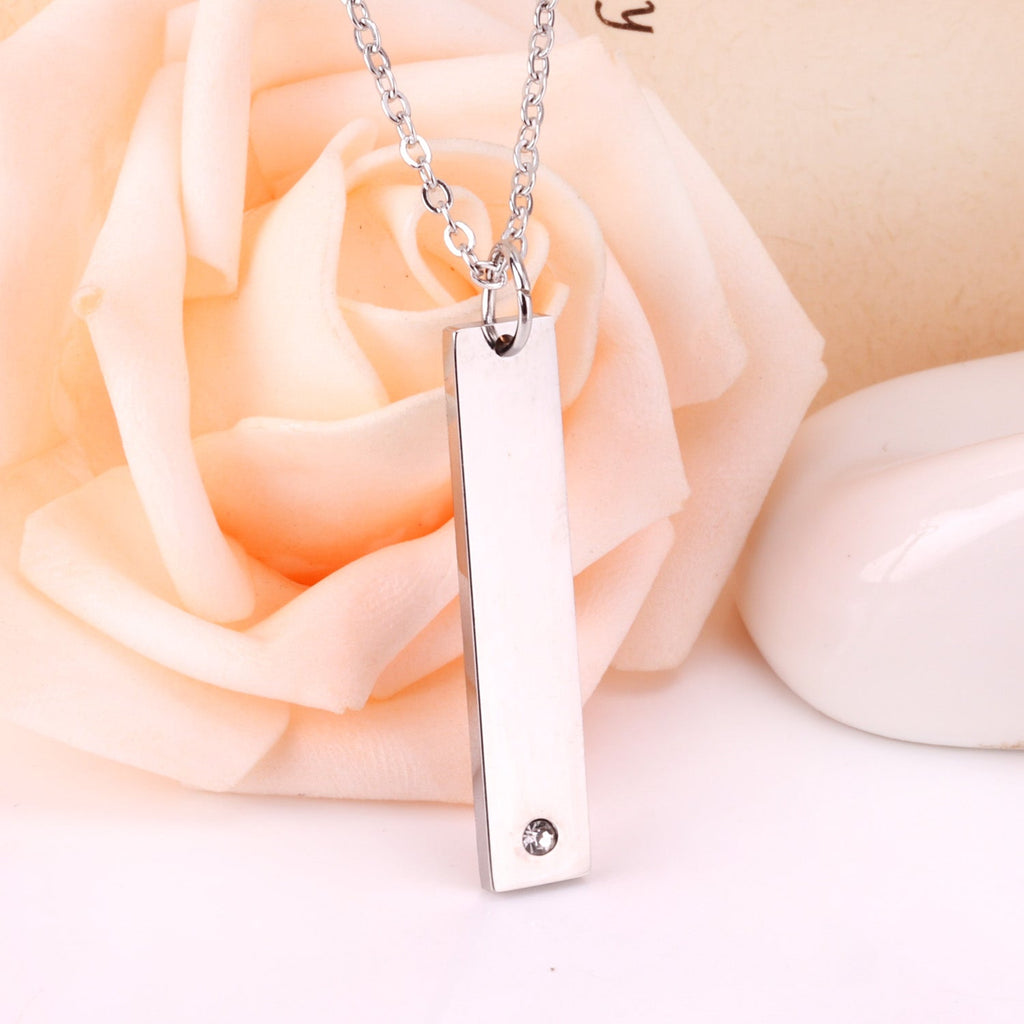 Adrian Vertical Bar Necklace | Waterproof Silver