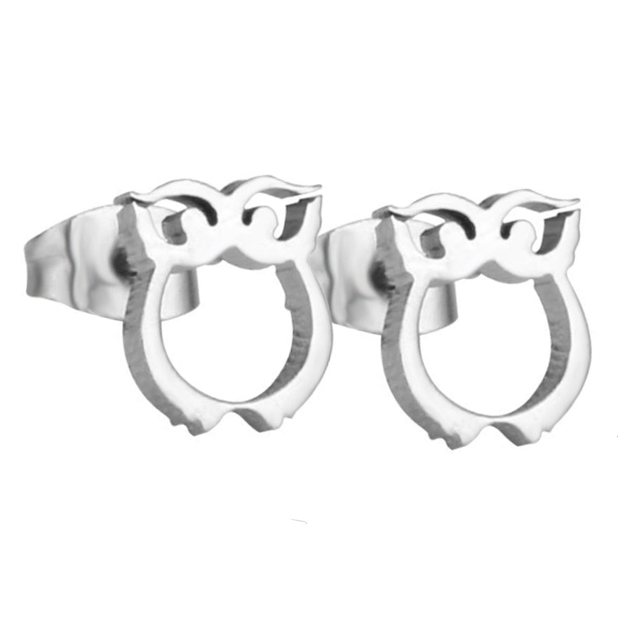 April Lucky Owl Studs | Waterproof 18k Gold & Silver