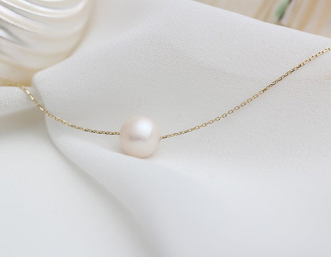 Enaya Sliding Pearl Necklace | Waterproof 18k Gold & Silver