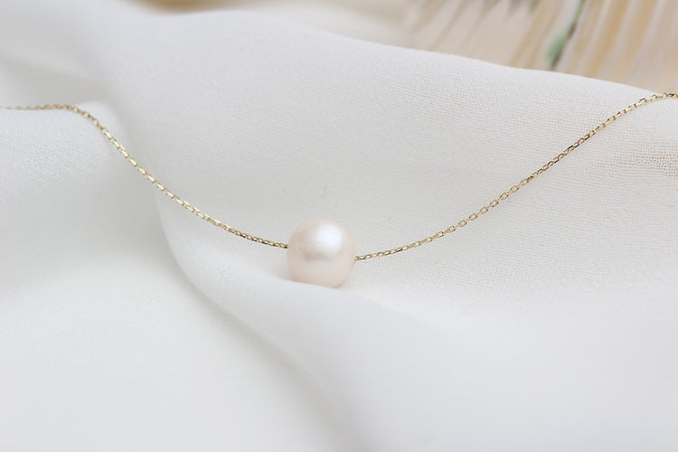 Enaya Sliding Pearl Necklace | Waterproof 18k Gold & Silver