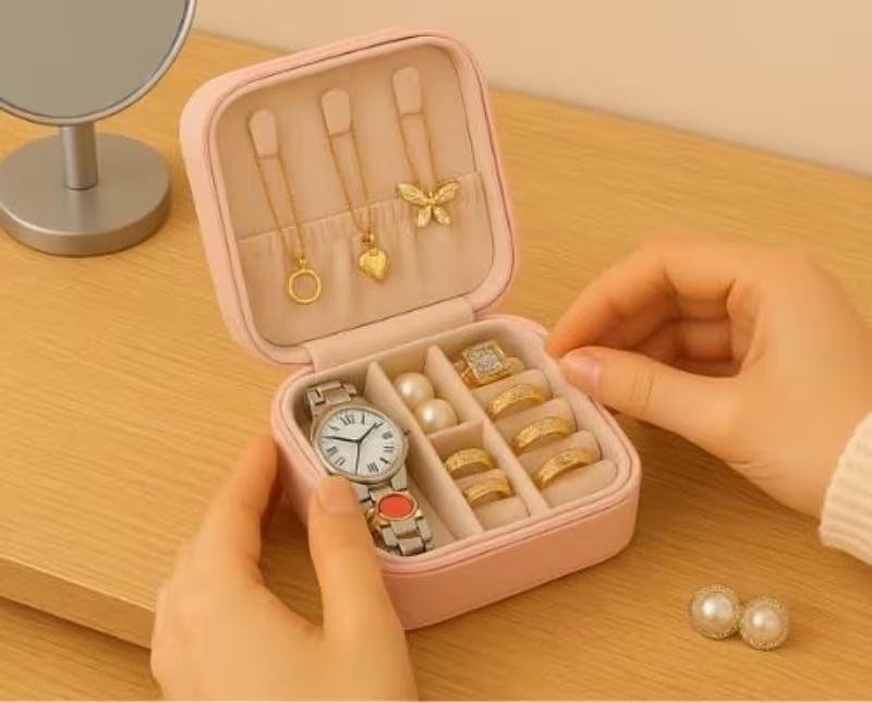The Finishing Touch | Pink Travel Jewelry Box