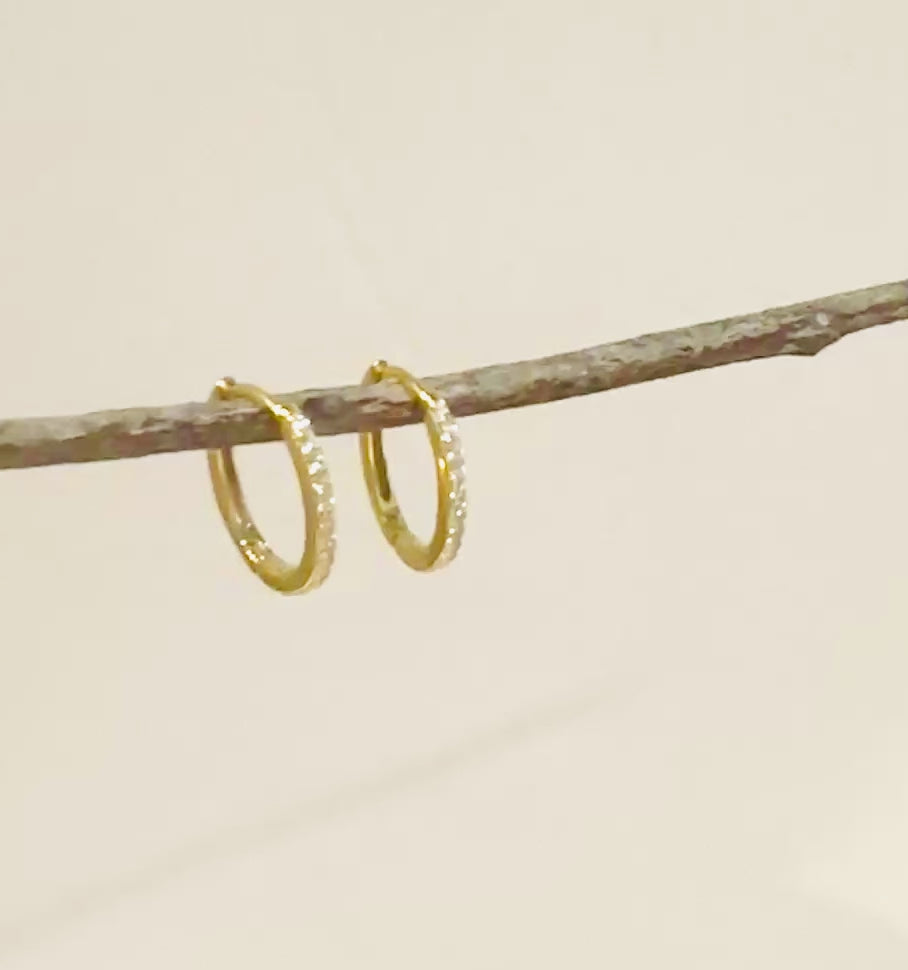 Maven Pearl & Crystal Hoops Earrings