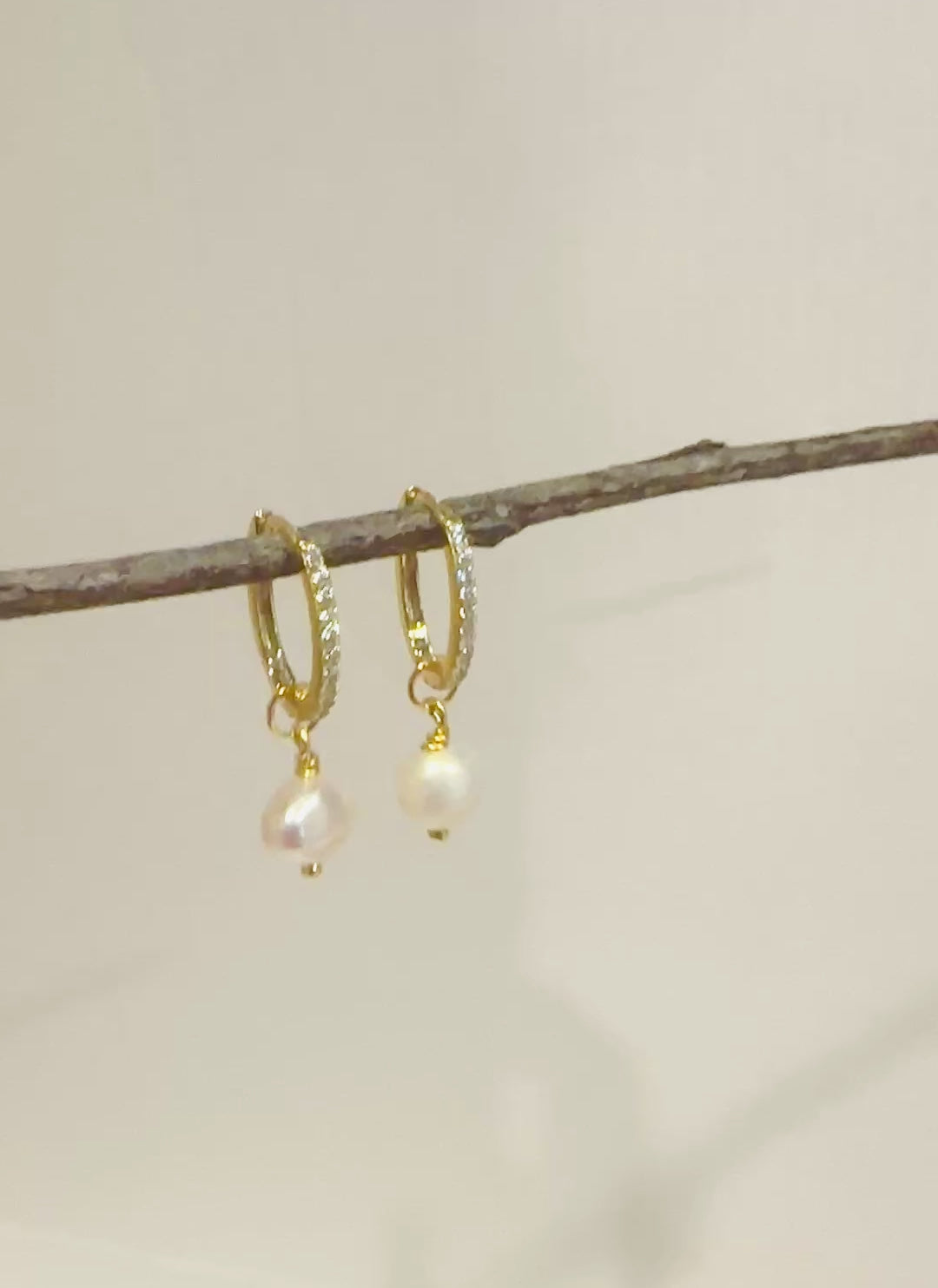 Maven Pearl & Crystal Hoops Earrings