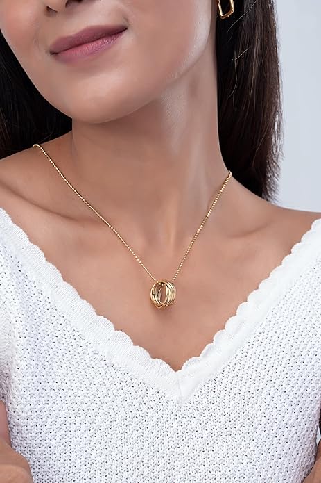 Ella Love Ring Necklace | Waterproof 18k Gold
