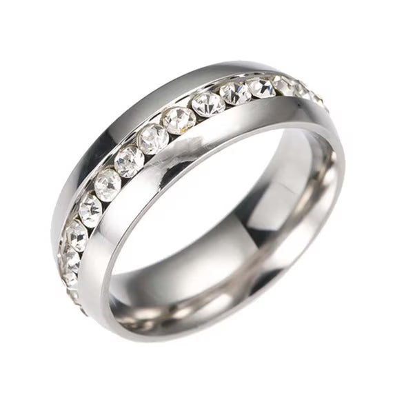 Lili Jewelled Band Ring | Waterproof Silver