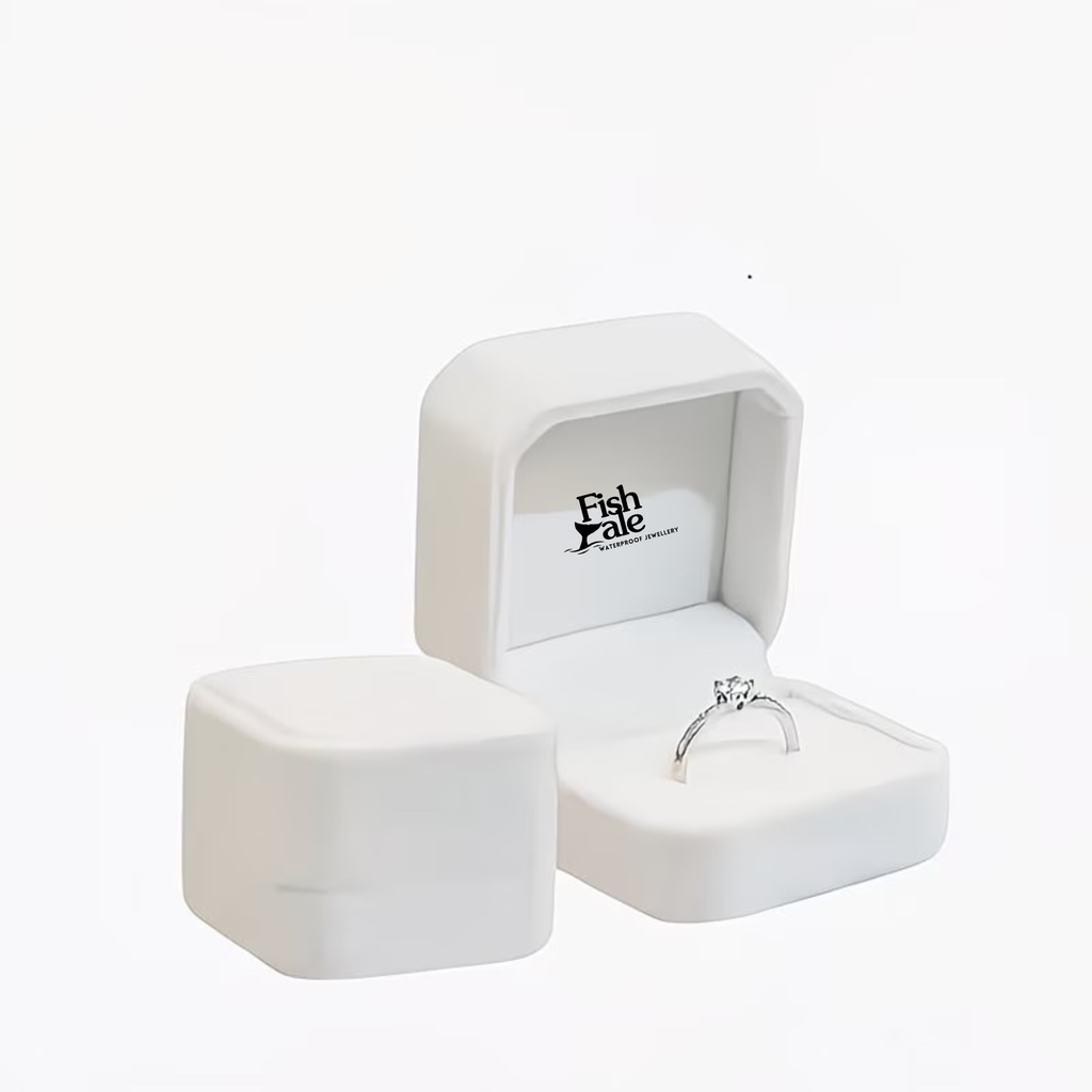 The Finishing Touch | White Velvet Jewelry Box