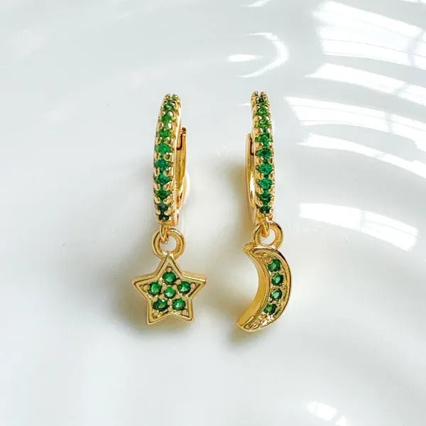 Belle Emerald Green Hoops Earrings