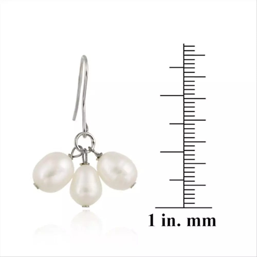 Palmi 18K Gold Sterling Silver AAA Freshwater Rice Pearl Cluster Drops