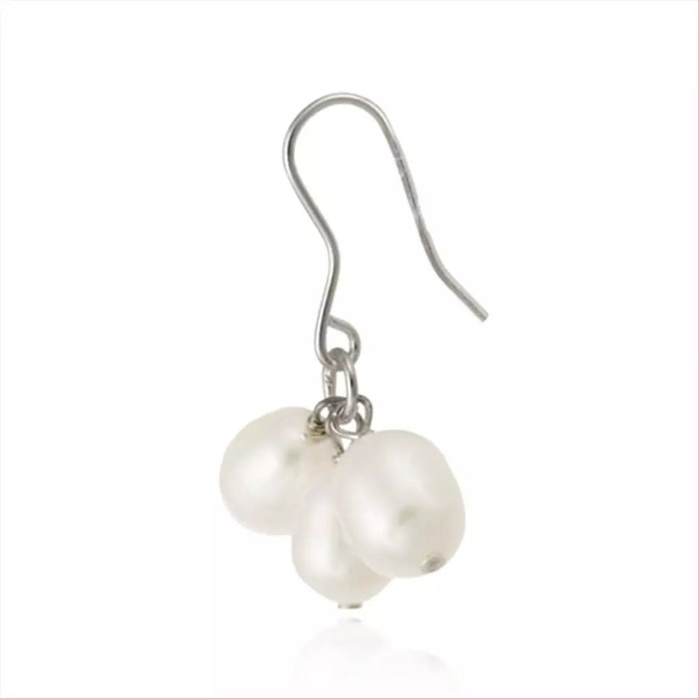 Palmi 18K Gold Sterling Silver AAA Freshwater Rice Pearl Cluster Drops