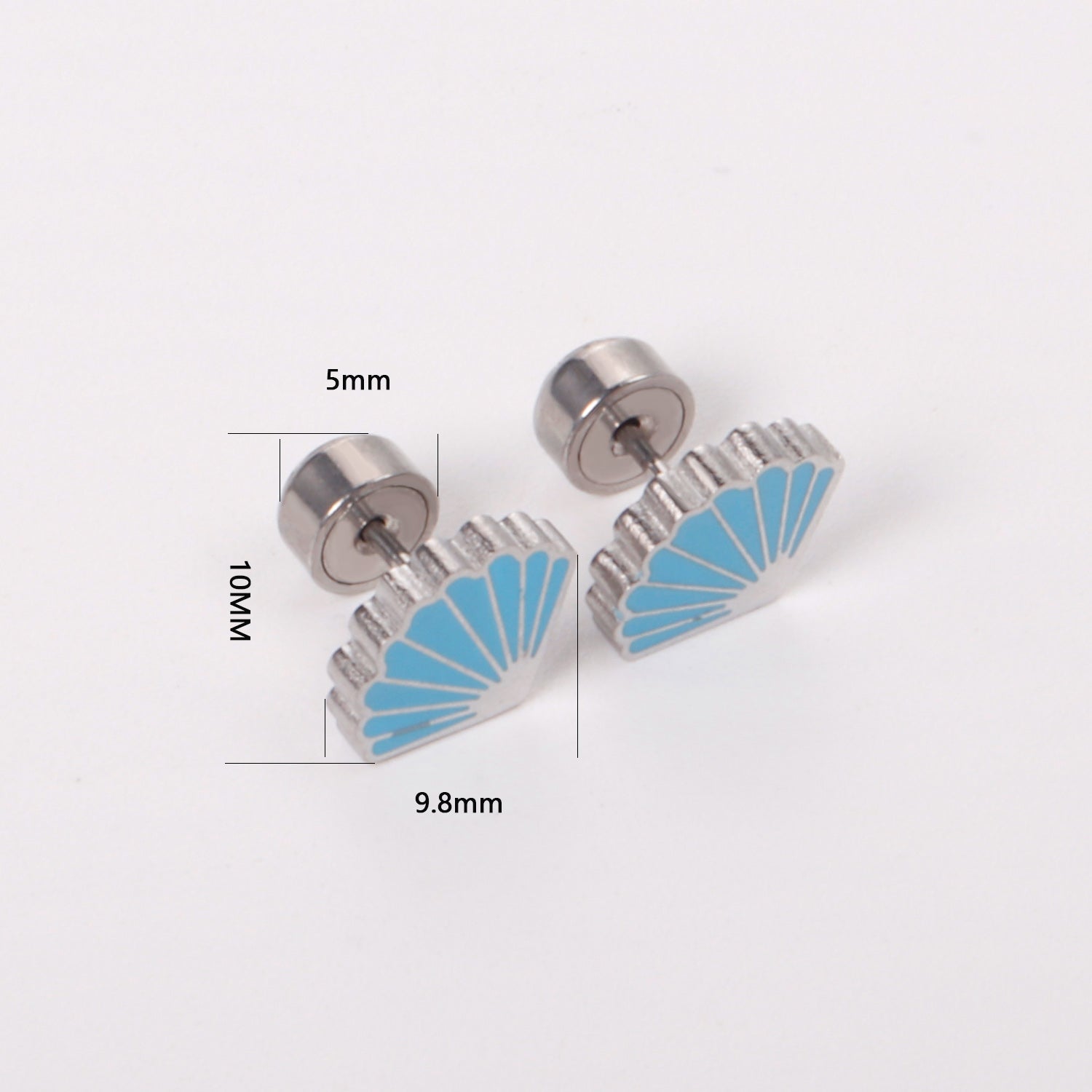 Alana Blue Shell Flat Back Studs