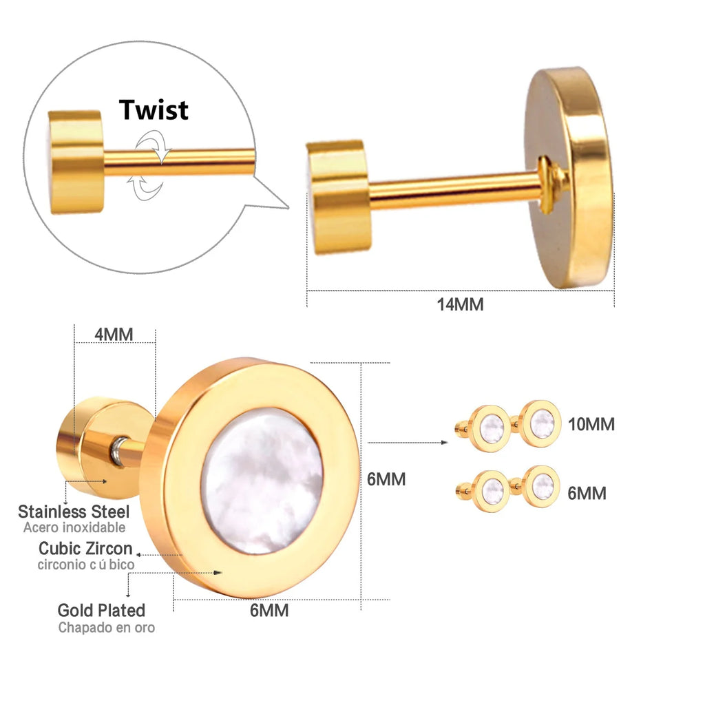 Belatriz Round Shape Flat Back Studs