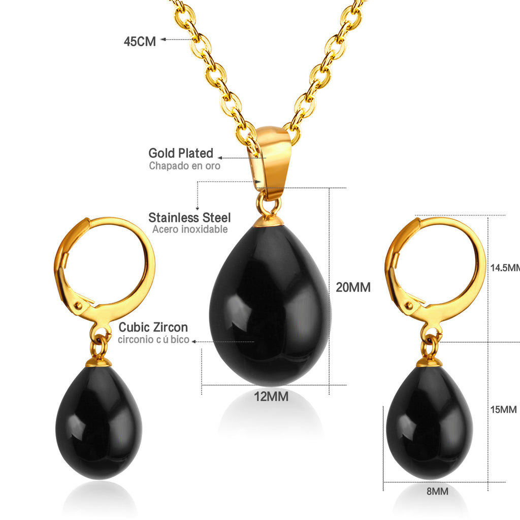 Belle Black Pearl Drop Set | Buy Set or Individual
