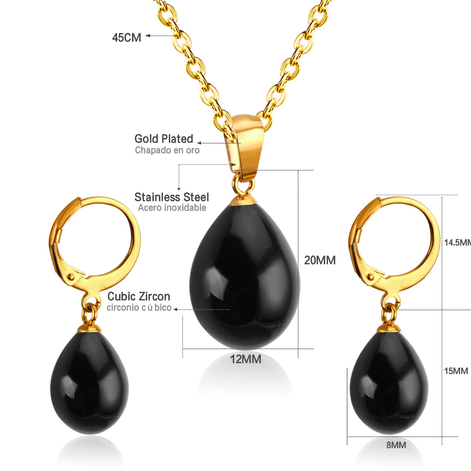 Belle Black Pearl Drop Set | Buy Set or Individual