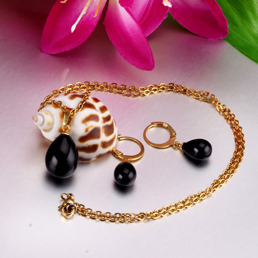 Belle Black Pearl Drop Set | Buy Set or Individual