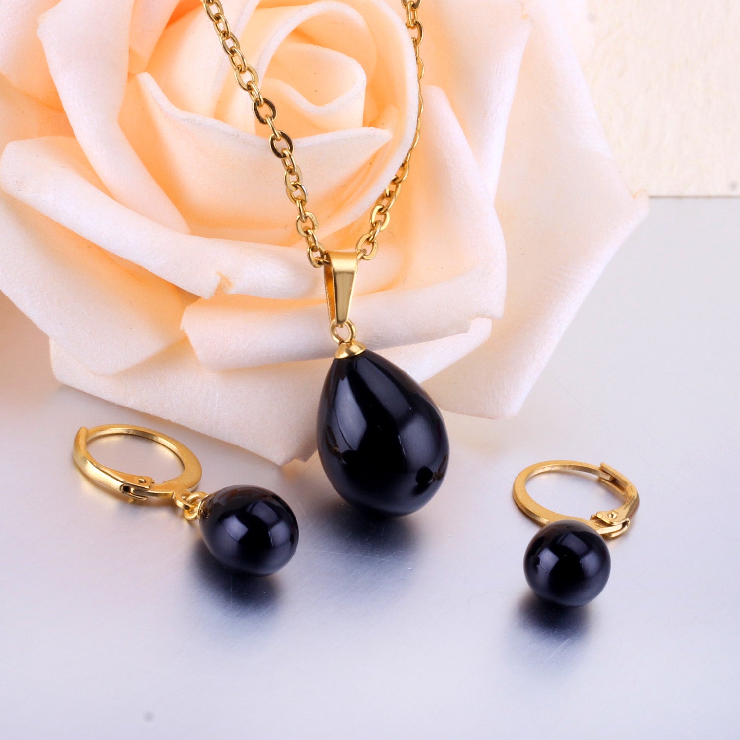 Belle Black Pearl Drop Set | Buy Set or Individual