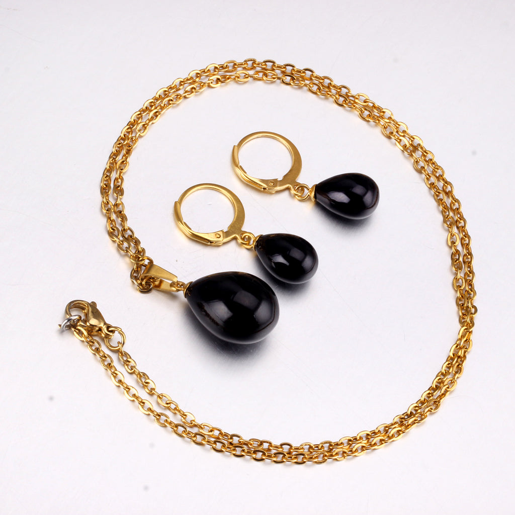 Belle Black Pearl Drop Set | Buy Set or Individual