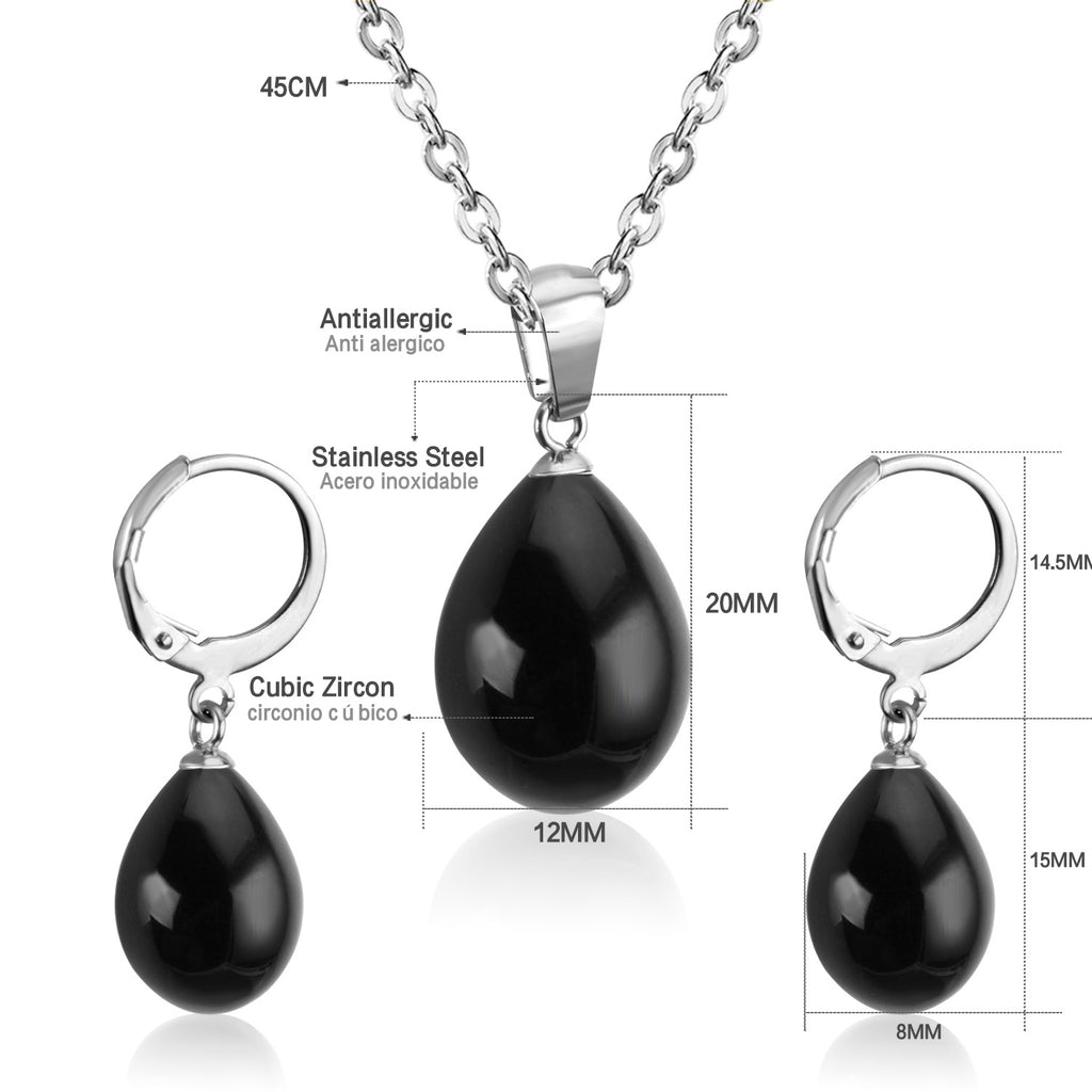 Belle Black Pearl Drop Set | Buy Set or Individual