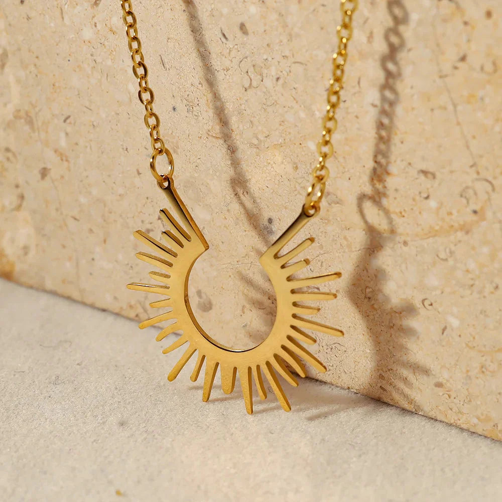 Dixie Sun Rays Necklace | Waterproof 18k Gold