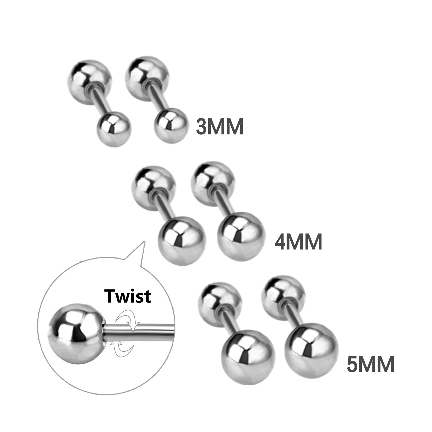 Amara Round Ball Flat Back Studs