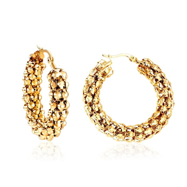 Noemia Textured Hoops | Waterproof 18K Gold