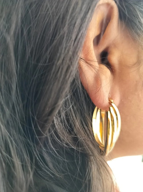 Roma Twisted Hoops | Waterproof 18K Gold