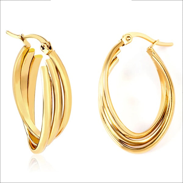 Roma Twisted Hoops | Waterproof 18K Gold