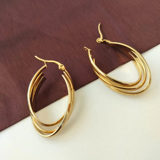 Roma Twisted Hoops | Waterproof 18K Gold